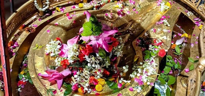 Karthika Somavaram Pooja Vidhanam ritual setup with lamps and offerings