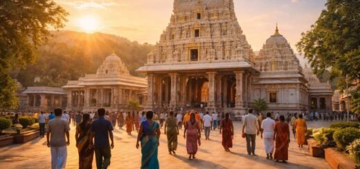 Srinivasa Mangapuram Tulabharam Timings view of temple and devotees.
