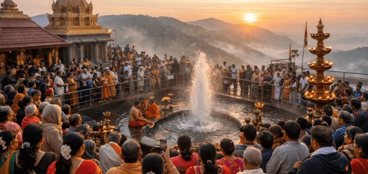 Tula Sankramana 2022 Date at Talakaveri festival crowd and sunrise