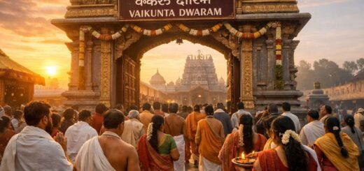 Vaikunta Ekadasi Fasting Procedure devotees at temple entrance
