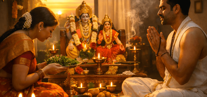 Vaikunta Ekadasi Pooja Vidhanam ritual with devotional offerings