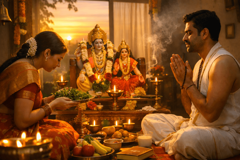 Vaikunta Ekadasi Pooja Vidhanam ritual with devotional offerings