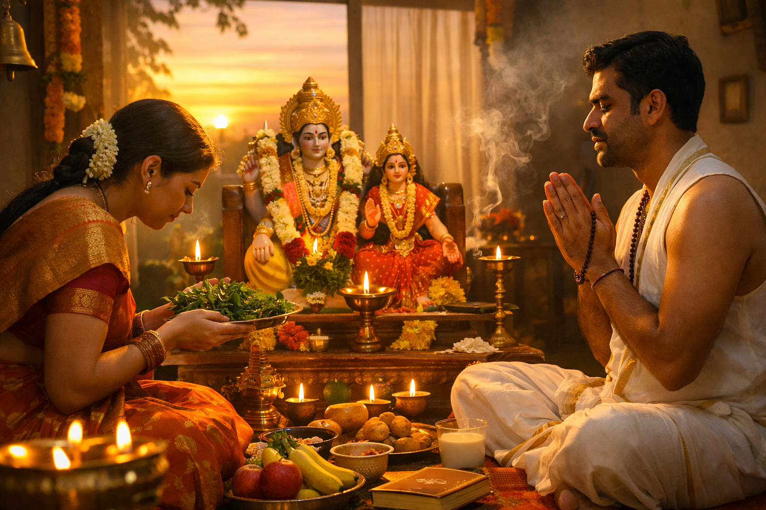 Vaikunta Ekadasi Pooja Vidhanam ritual with devotional offerings