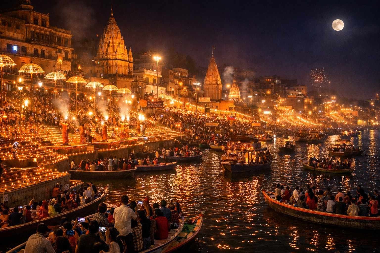 Varanasi Dev Deepawali Tour Ghats Lit With Diyas