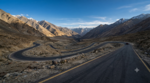 Best road trips in India: winding Himalayan highway through barren high-altitude mountains