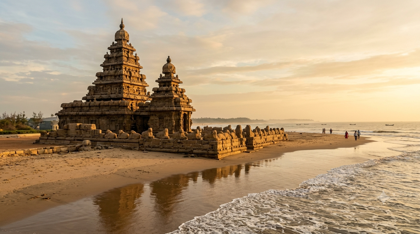 Weekend getaways from Chennai: Mahabalipuram Shore Temple on the Bay of Bengal coast
