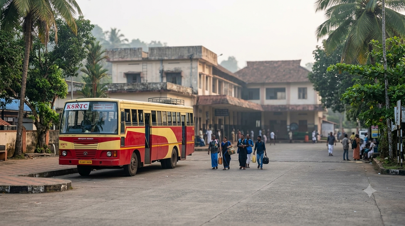 Chengannur to Pamba bus connection at a Kerala railway station